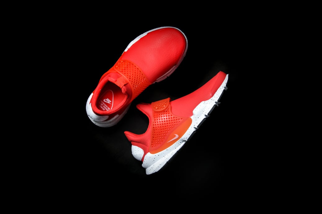 Bright red sports shoes for comfortable wearing